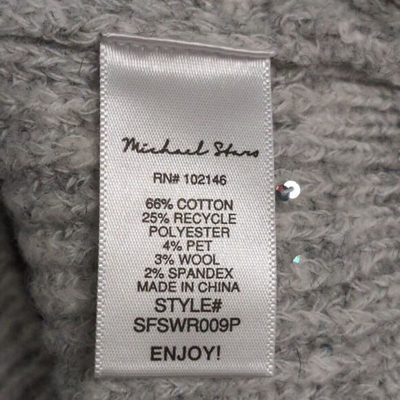 NWT Michael Stars Heather Grey Ribbed Sequin Wrap Laurel Surplice Sweater Sz XSP - Picture 5 of 8